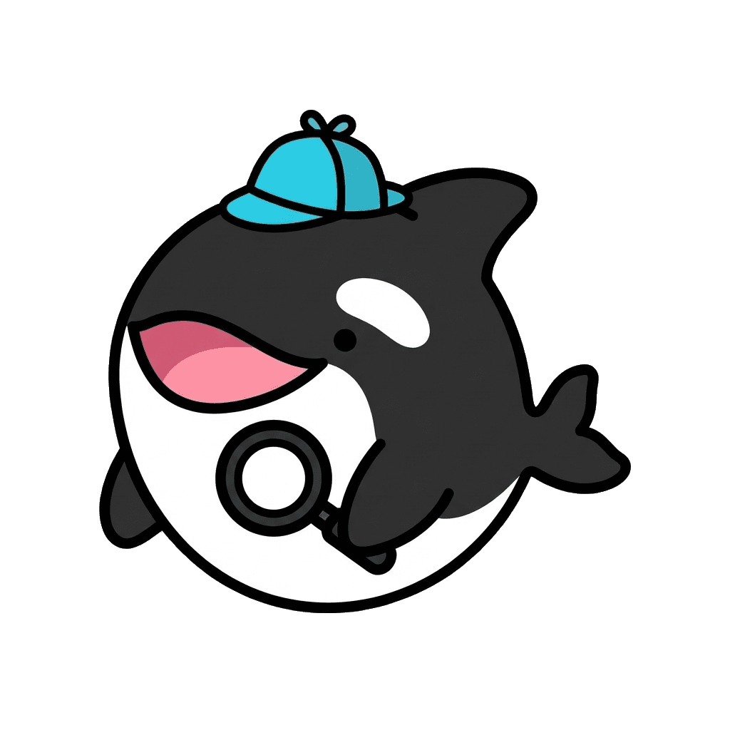 PolyTrackers Detective Orca mascot