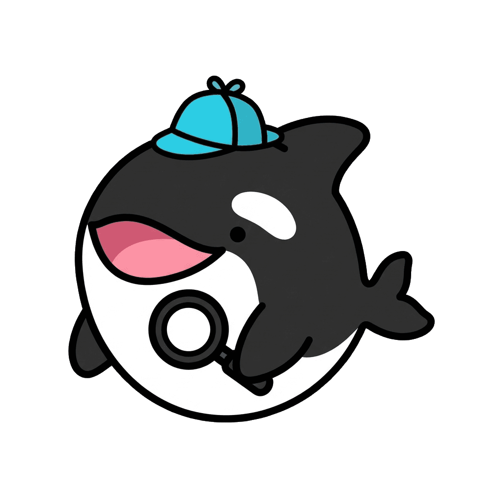 PolyTrackers Detective Orca mascot